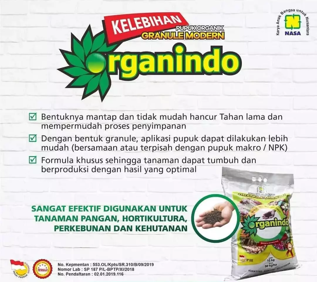 Kelebihan Pupuk Organindo Nasa