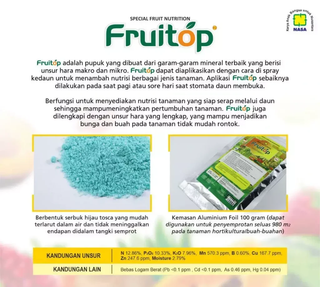 Deskripsi FRUITOP Pupuk Buah Spray